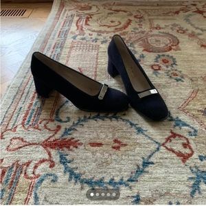 Salvatore Ferragamo black suede pump,